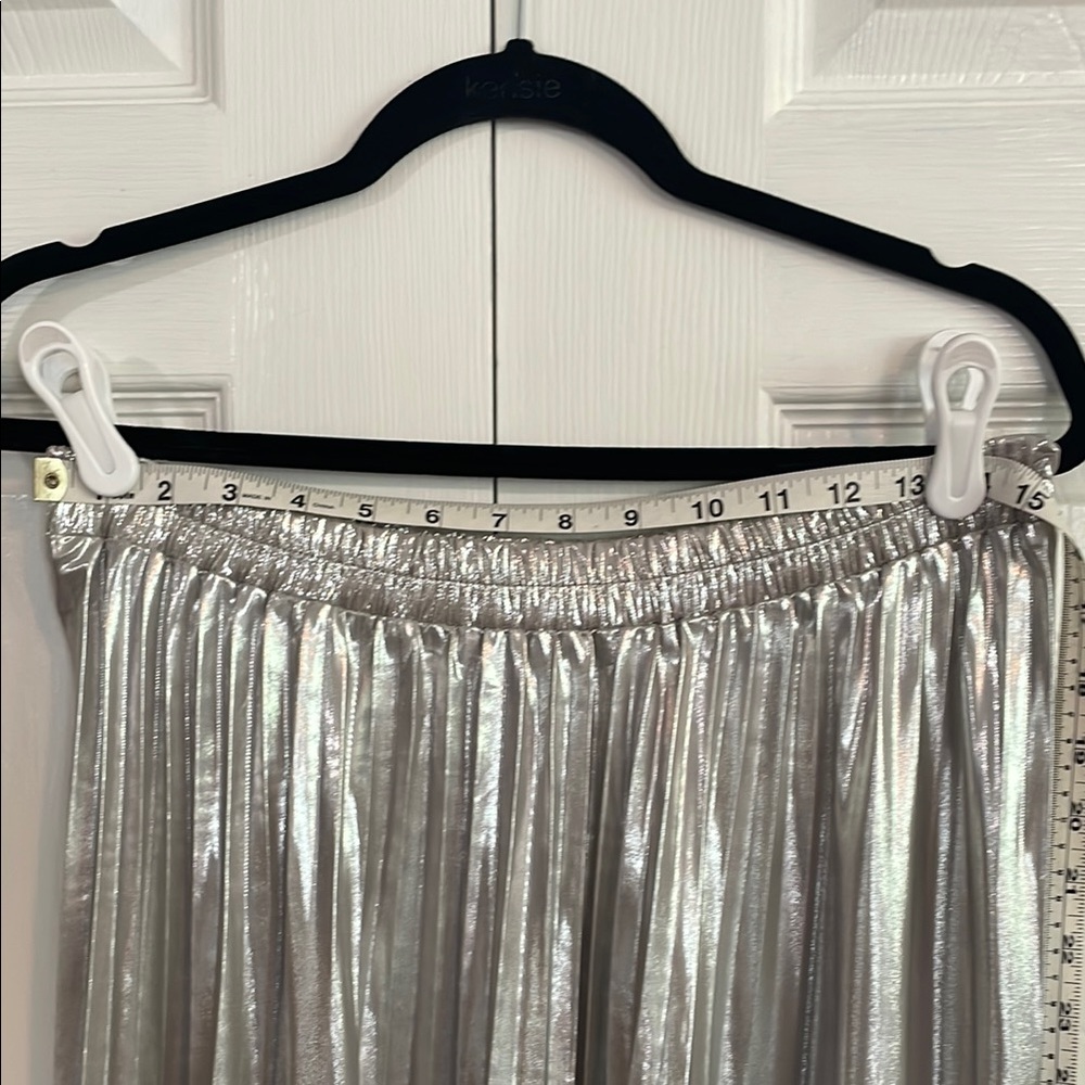 Tullea Silver Midi A-Line Skirt with Pleats - Picture 5 of 5